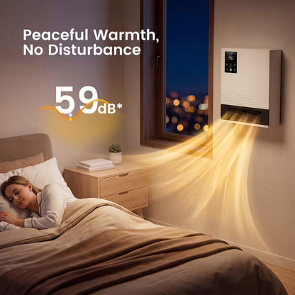 Wall-Mounted Space Heater with Thermostat and Remote Control